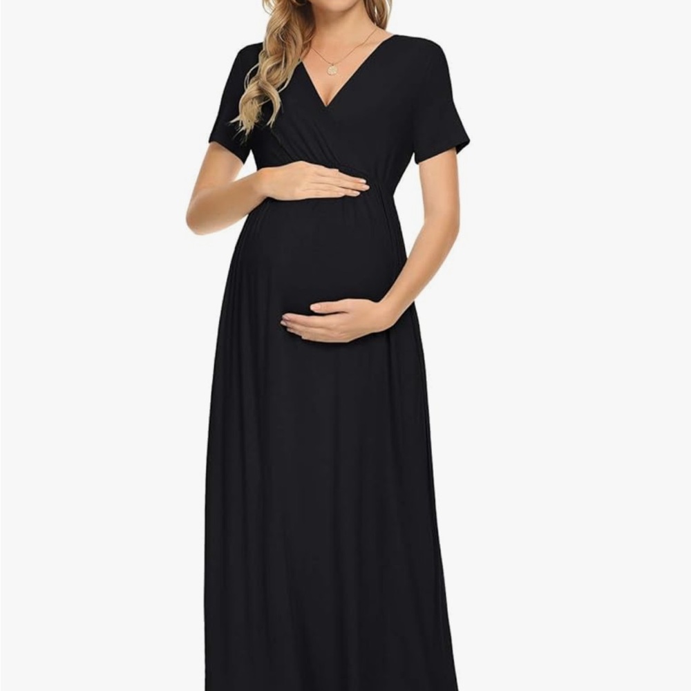Elegant Black Maternity Dress